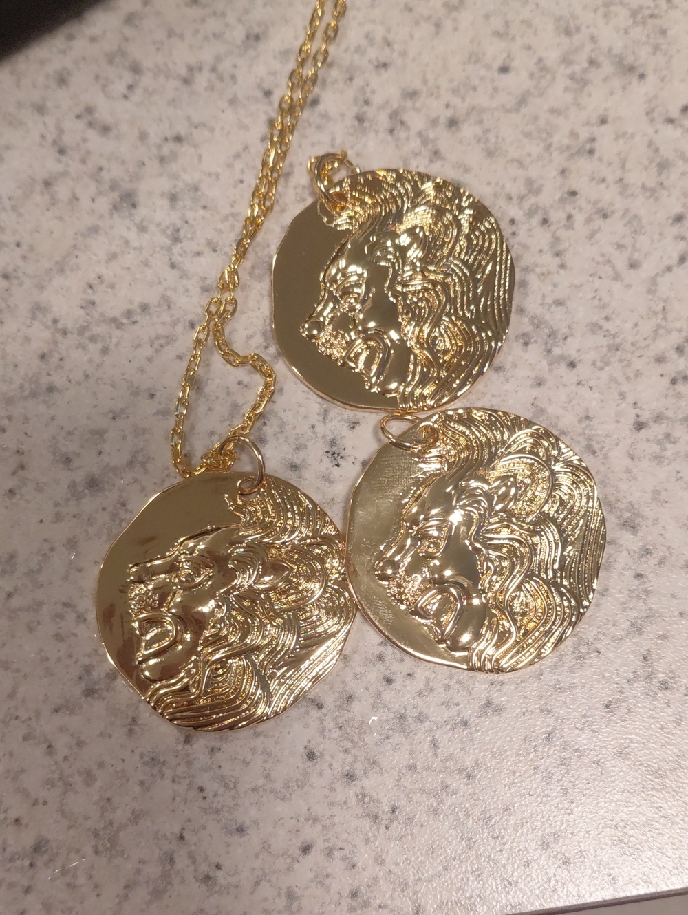 Gold Lion Coin Pendant Necklace - Women Jewelry